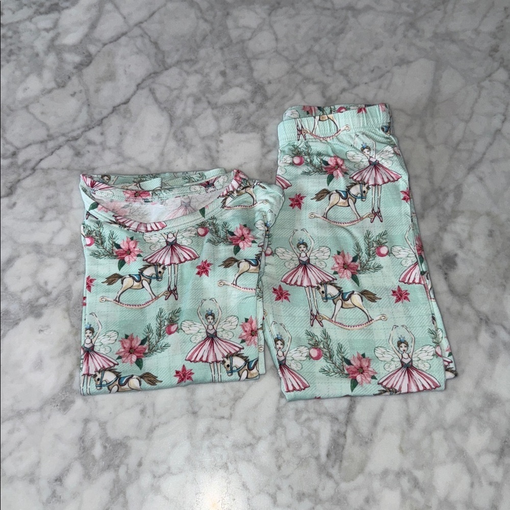 Posh Peanut Holiday Floral Ballerina Pajama Set 3/4T - Picture 1 of 3